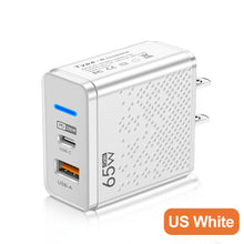 Load image into Gallery viewer, 65W GaN PD 33W USB Type C Charger Adapter For MacBook Pro Laptop Protable Wall Adapter For iPhone 13 14 Huawei Xiaomi Samsung
