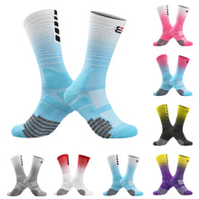 Load image into Gallery viewer, Intermediate Gradient Professional Basketball Football Socks Thick Towel Bottom Non-Slip Riding Socks Sports Accessories 39-45 Yards
