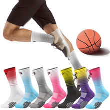 Load image into Gallery viewer, Intermediate Gradient Professional Basketball Football Socks Thick Towel Bottom Non-Slip Riding Socks Sports Accessories 39-45 Yards
