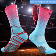 Load image into Gallery viewer, Intermediate Gradient Professional Basketball Football Socks Thick Towel Bottom Non-Slip Riding Socks Sports Accessories 39-45 Yards
