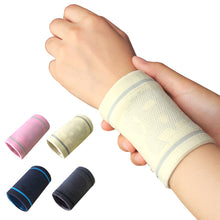 Load image into Gallery viewer, 1 Pair Female Sports Wrist Guard Sports Fitness Basketball Tennis Running Knitted Hand Support Wrist Strap Ultra-Thin Invisible Cold Wipe Sweat Absorbent Strap
