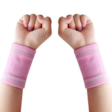 Load image into Gallery viewer, 1 Pair Female Sports Wrist Guard Sports Fitness Basketball Tennis Running Knitted Hand Support Wrist Strap Ultra-Thin Invisible Cold Wipe Sweat Absorbent Strap
