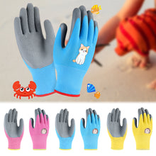 Load image into Gallery viewer, 1 Pair Children Nitrile Cartoon Protective Gloves Camping Gardening Plucking Picking Beach Comb Thick Anti-Slip Wear-Resistant Latex Gloves

