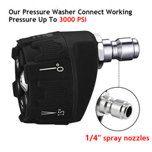 Load image into Gallery viewer, 6 in 1 Universal 1/4" 3000Psi High Pressure Washer Spray Nozzle 0 15 25 40 65 Degree Rotation Watering Rinse Soap Nozzle Tip For Car Garden Cleaning
