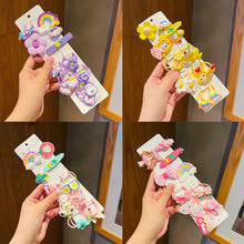 Load image into Gallery viewer, Cute Cartoon Hair Rope Hair Clip Set Colorful Flower Animal Hairpin Hair Rope Hair Accessories for Girls
