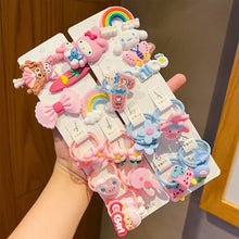 Load image into Gallery viewer, Cute Cartoon Hair Rope Hair Clip Set Colorful Flower Animal Hairpin Hair Rope Hair Accessories for Girls
