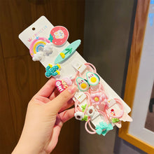 Load image into Gallery viewer, Cute Cartoon Hair Rope Hair Clip Set Colorful Flower Animal Hairpin Hair Rope Hair Accessories for Girls
