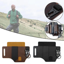 Load image into Gallery viewer, Multifunctional Storage Waist Pack EDC Tactical Tools Flashlight Key Pen Belt Leather Bag Outdoor Camping Survival Hunting External Waist Clip
