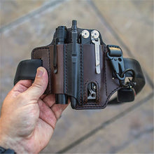 Load image into Gallery viewer, Multifunctional Storage Waist Pack EDC Tactical Tools Flashlight Key Pen Belt Leather Bag Outdoor Camping Survival Hunting External Waist Clip
