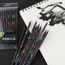 Load image into Gallery viewer, 12pcs/lot HB Pencils with Rhinestone Cool Black Pencils School Kids Writing Drawing Pencils Stationery Supplies
