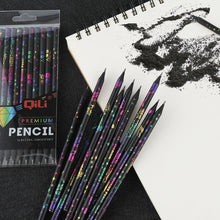 Load image into Gallery viewer, 12pcs/lot HB Pencils with Rhinestone Cool Black Pencils School Kids Writing Drawing Pencils Stationery Supplies
