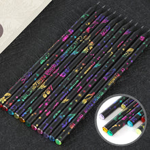 Load image into Gallery viewer, 12pcs/lot HB Pencils with Rhinestone Cool Black Pencils School Kids Writing Drawing Pencils Stationery Supplies
