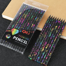 Load image into Gallery viewer, 12pcs/lot HB Pencils with Rhinestone Cool Black Pencils School Kids Writing Drawing Pencils Stationery Supplies
