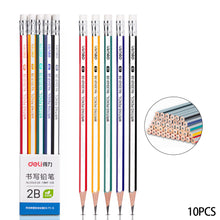 Load image into Gallery viewer, 10pcs/Lot 2B HB Wooden Pencil with Eraser for Student Children Drawing Writing Pencils School Office Stationery Supplies
