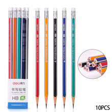 Load image into Gallery viewer, 10pcs/Lot 2B HB Wooden Pencil with Eraser for Student Children Drawing Writing Pencils School Office Stationery Supplies
