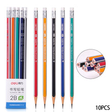 Load image into Gallery viewer, 10pcs/Lot 2B HB Wooden Pencil with Eraser for Student Children Drawing Writing Pencils School Office Stationery Supplies

