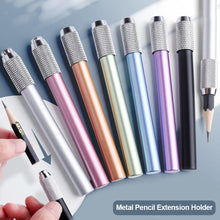 Load image into Gallery viewer, Metal Pencil Extension Holder Sketch Pencil Art Drawing Pencil Rod Extension Sleeve Aluminum Alloy Pencil Pencil Holder School Art Stationey Supplies
