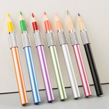 Load image into Gallery viewer, Metal Pencil Extension Holder Sketch Pencil Art Drawing Pencil Rod Extension Sleeve Aluminum Alloy Pencil Pencil Holder School Art Stationey Supplies

