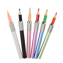 Load image into Gallery viewer, Metal Pencil Extension Holder Sketch Pencil Art Drawing Pencil Rod Extension Sleeve Aluminum Alloy Pencil Pencil Holder School Art Stationey Supplies
