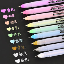 Load image into Gallery viewer, 0.8mm White Gold Silver Colorful Highlighter Drawing Sketching Painting Highlight Pens Greeting Cards Marker Art Stationery Supplies
