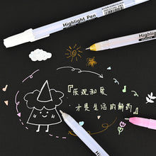 Load image into Gallery viewer, 0.8mm White Gold Silver Colorful Highlighter Drawing Sketching Painting Highlight Pens Greeting Cards Marker Art Stationery Supplies
