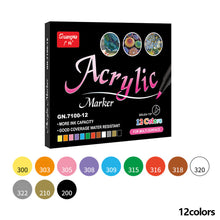 Load image into Gallery viewer, 12/24/36/60 Colors Acrylic Marker Set Glass Rock Metal Paint Pens Brush Set for Calligraphy Painting Drawing DIY Graffiti Art Supplies
