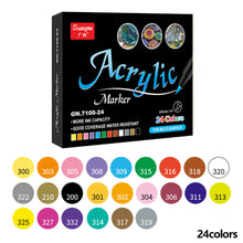 Load image into Gallery viewer, 12/24/36/60 Colors Acrylic Marker Set Glass Rock Metal Paint Pens Brush Set for Calligraphy Painting Drawing DIY Graffiti Art Supplies

