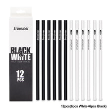 Load image into Gallery viewer, 12pcs Black White Color Oil Based Pencil Drawing Sketching Artist Pencils Art Learning School Stationery Supplies
