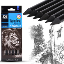 Load image into Gallery viewer, 3/6pcs Professional Woodless Carbon Sketch Pens Hard/Medium/Soft Woodless Charcoal Pencil Set Drawing Tool Painting Supplies
