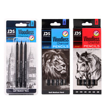 Load image into Gallery viewer, 3/6pcs Professional Woodless Carbon Sketch Pens Hard/Medium/Soft Woodless Charcoal Pencil Set Drawing Tool Painting Supplies
