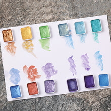 Load image into Gallery viewer, 6Color Shimmer Solid Watercolor Set Retro Painting Pearlescent Metal Candy Colors Set for Art Painting Nail Design
