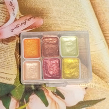 Load image into Gallery viewer, 6Color Shimmer Solid Watercolor Set Retro Painting Pearlescent Metal Candy Colors Set for Art Painting Nail Design
