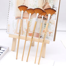 Load image into Gallery viewer, 5Pcs Fan Shaped Nylon Hair Gouache Watercolor Paint Brush Set For School Painting Drawing Painting Brush Art Supplies
