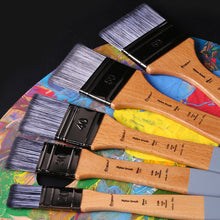 Load image into Gallery viewer, 1pc Flat Head Oil Painting Acrylic Row Brush Gouache Watercolor Artist Paint Wall Painting Nylon Hair Beech Rod Clean Brush
