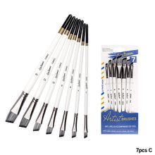 Load image into Gallery viewer, 7/10Pcs Painting Brushes Set Art Acrylic Gouache Oil Watercolor Painting Artist Nylon Hair Beech Wood Rod Brush Set
