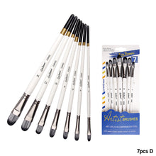 Load image into Gallery viewer, 7/10Pcs Painting Brushes Set Art Acrylic Gouache Oil Watercolor Painting Artist Nylon Hair Beech Wood Rod Brush Set
