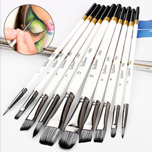 Load image into Gallery viewer, 7/10Pcs Painting Brushes Set Art Acrylic Gouache Oil Watercolor Painting Artist Nylon Hair Beech Wood Rod Brush Set
