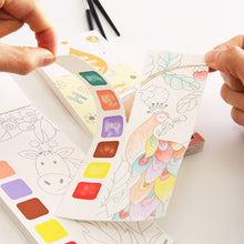 Load image into Gallery viewer, 20Sheets Children DIY Watercolor Painting Book with Paint Kids Gouache Graffiti Picture Coloring Drawing Books Bithday Christmas Gifts
