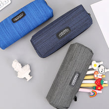 Load image into Gallery viewer, Oxford Fabric Blue Gray Pencil Case Solid Color Simple Pencil Bags for Student Kids Boys Stationery Storage Bag School Supplies

