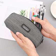 Load image into Gallery viewer, Oxford Fabric Blue Gray Pencil Case Solid Color Simple Pencil Bags for Student Kids Boys Stationery Storage Bag School Supplies
