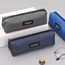 Load image into Gallery viewer, Oxford Fabric Blue Gray Pencil Case Solid Color Simple Pencil Bags for Student Kids Boys Stationery Storage Bag School Supplies
