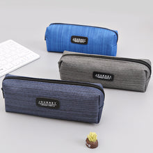 Load image into Gallery viewer, Oxford Fabric Blue Gray Pencil Case Solid Color Simple Pencil Bags for Student Kids Boys Stationery Storage Bag School Supplies

