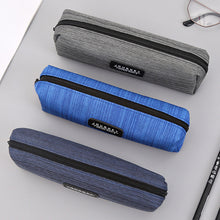 Load image into Gallery viewer, Oxford Fabric Blue Gray Pencil Case Solid Color Simple Pencil Bags for Student Kids Boys Stationery Storage Bag School Supplies
