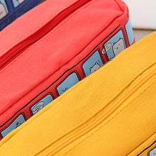 Load image into Gallery viewer, Bus Cute Pencil Case Large Capacity Canvas Pencil Bag Kids School Pen Box Children School Stationery Storage Bag Birthday Christmas Gifts
