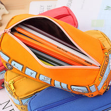 Load image into Gallery viewer, Bus Cute Pencil Case Large Capacity Canvas Pencil Bag Kids School Pen Box Children School Stationery Storage Bag Birthday Christmas Gifts
