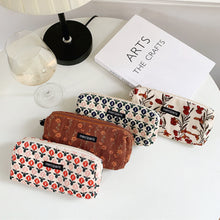 Load image into Gallery viewer, Retro Style Pencil Case Corduroy Pencil Bag School Girls Pencil Pouch Travel Large Capacity Makeup Bag Cosmetic Case
