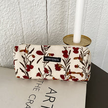 Load image into Gallery viewer, Retro Style Pencil Case Corduroy Pencil Bag School Girls Pencil Pouch Travel Large Capacity Makeup Bag Cosmetic Case
