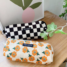 Load image into Gallery viewer, Retro Style Pencil Case Corduroy Pencil Bag School Girls Pencil Pouch Travel Large Capacity Makeup Bag Cosmetic Case
