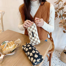 Load image into Gallery viewer, Retro Style Pencil Case Corduroy Pencil Bag School Girls Pencil Pouch Travel Large Capacity Makeup Bag Cosmetic Case
