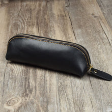 Load image into Gallery viewer, Retro Style Genuine Leather Pencil Bag Simple Stationery Case Handmade Pen Case Storage Bag Zipper Pencil Pouch School Supplies
